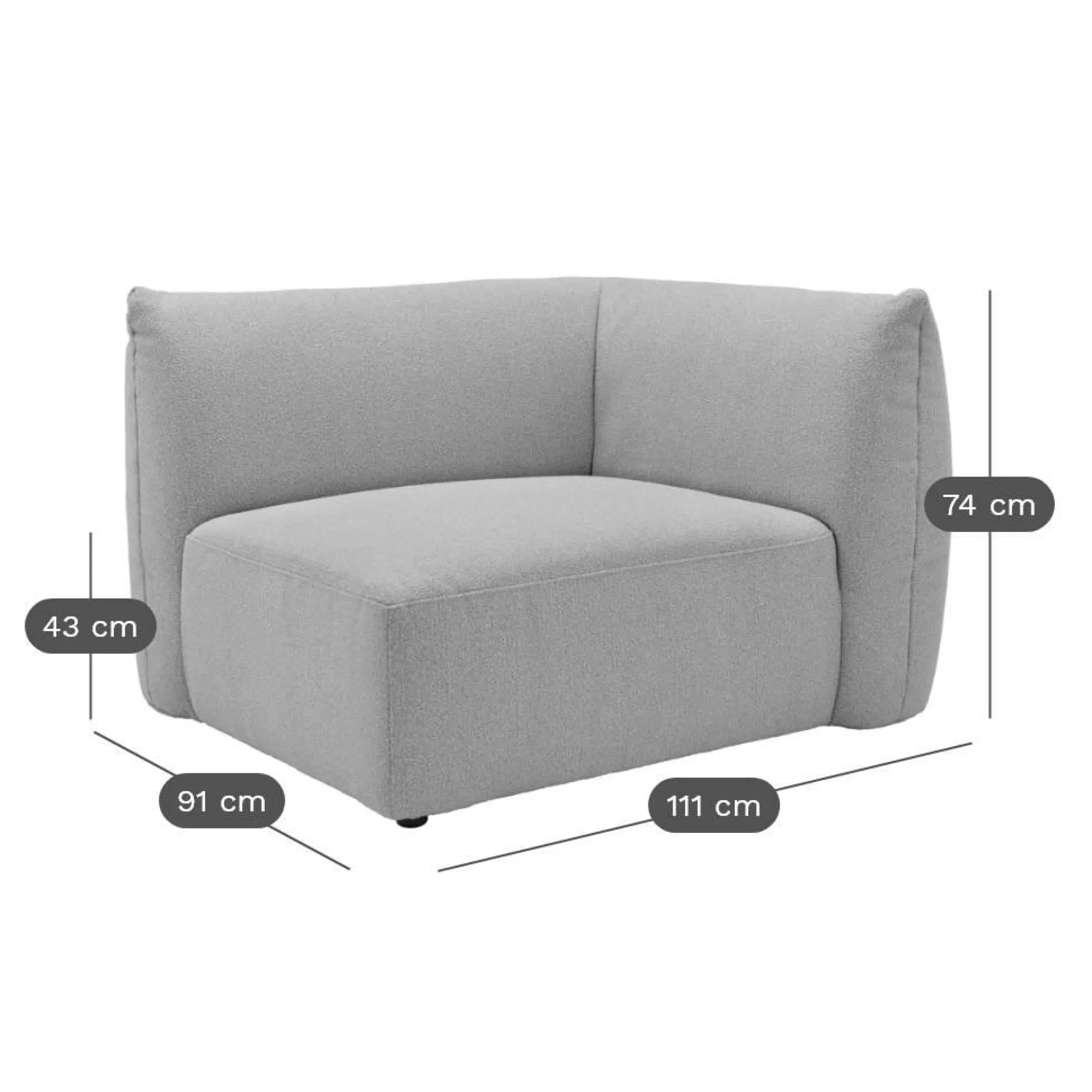 Camif Canapés Modulables>Angle droit pour canapé modulable tissu Pixel -