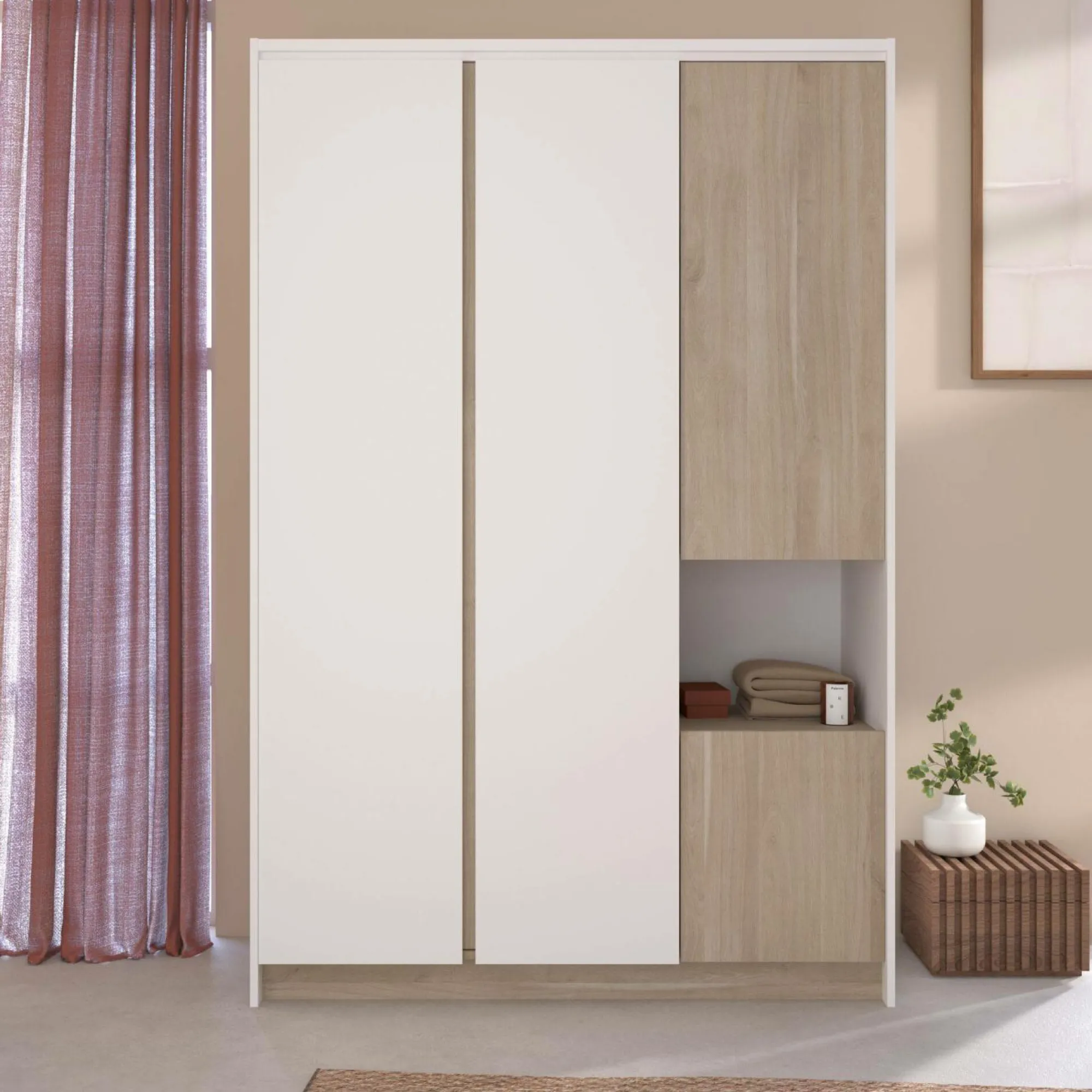 Camif Armoires|Armoires Et Dressing>Armoire 4 portes décor bois Palerme