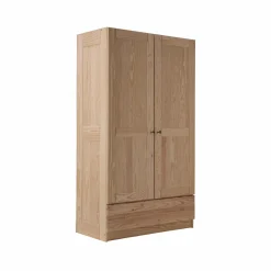 Enfant Camif Armoires|Armoires Et Dressing>Armoire bois massif 2 portes 1 tiroir Iris - - Poignées Bois