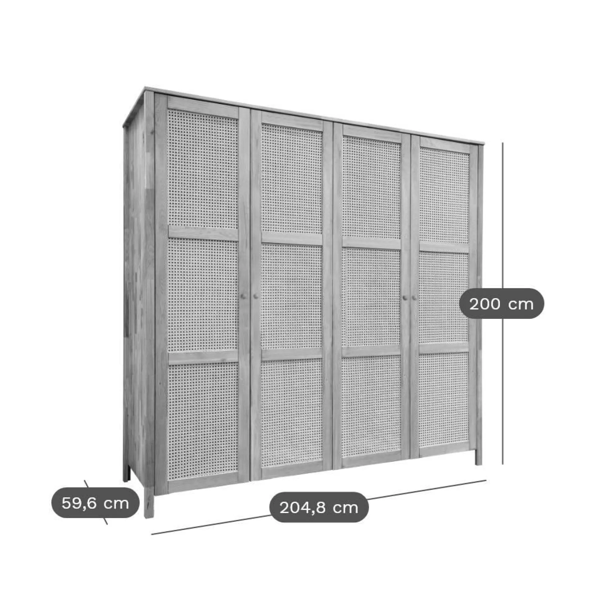 Camif Armoires|Armoires Et Dressing>Armoire chêne massif 4 portes Capucine