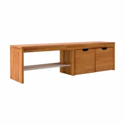 Camif Meubles D'Entrée>Banc à chaussures bois massif avec 2 cubes de rangement Cyriel -