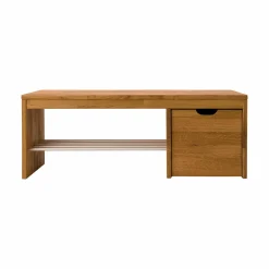 Camif Meubles D'Entrée>Banc à chaussures bois massif avec 1 cube de rangement Cyriel -