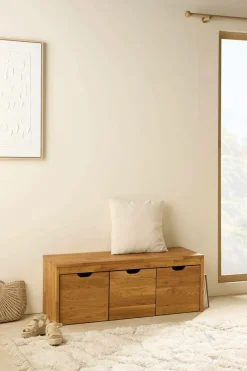 Camif Meubles D'Entrée|Meubles Tv>Banc bois massif 3 cubes de rangement Cyriel -