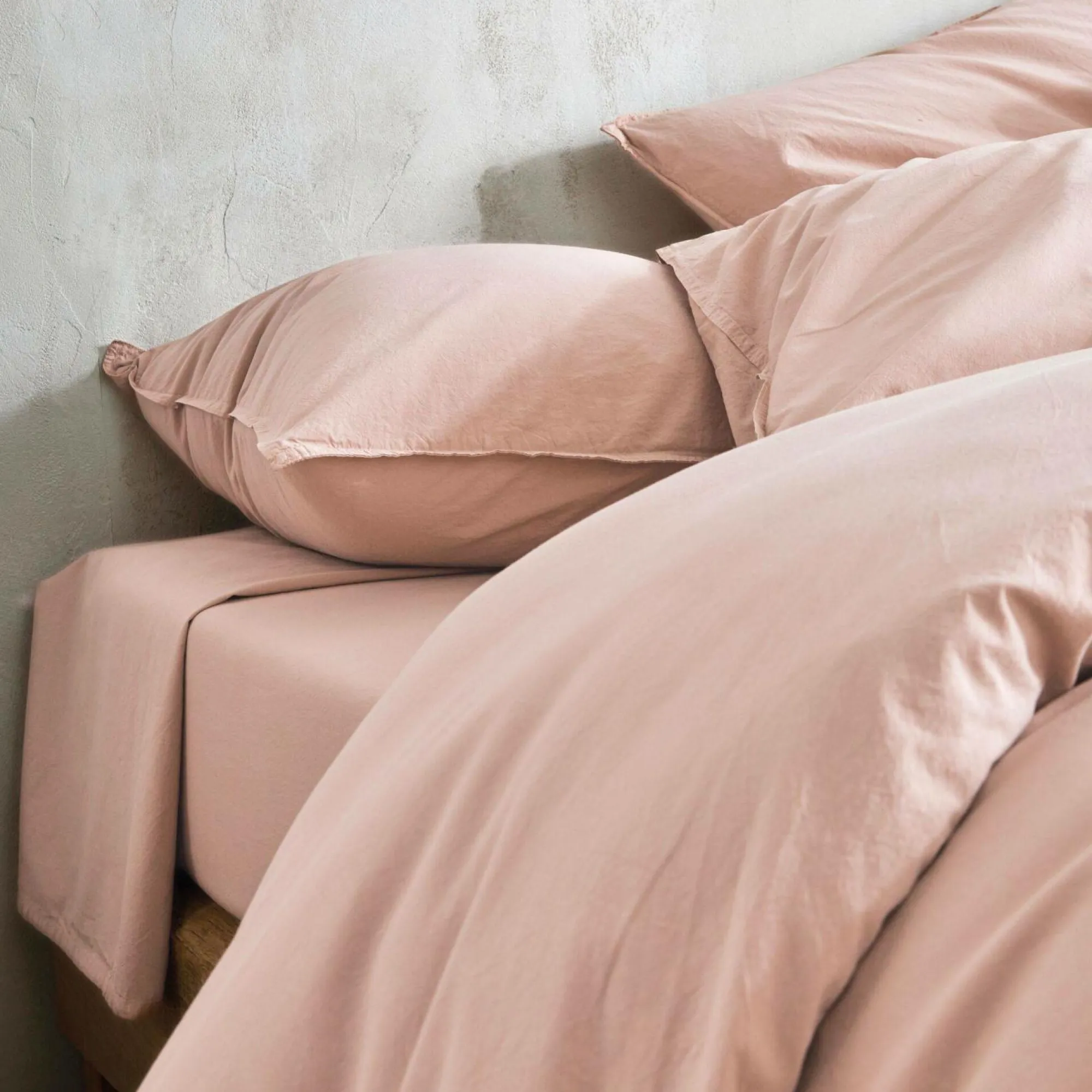 Camif Draps Housse>BLANC DES VOSGES Drap housse percale lavée Bohème - - 140 x 190 cm