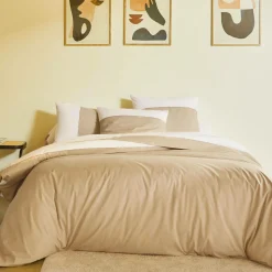 Camif Taies D'Oreiller>BLANC DES VOSGES Taie bicolore percale, Duo - - Taie d'oreiller 50 x 75 cm
