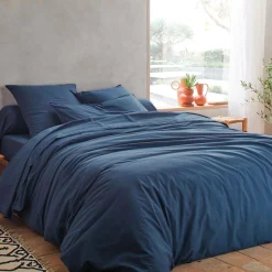 Camif Taies D'Oreiller>BLANC DES VOSGES Taie de traversin percale lavée Bohème - - Taie de traversin 45 x 190 cm