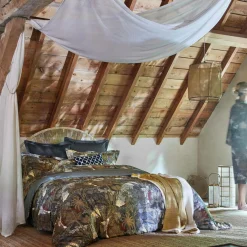 Camif Taies D'Oreiller>BLANC DES VOSGES Taie de traversin satin de coton Jardins de Babylone