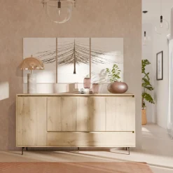 Camif Buffets>Buffet 4 portes 1 tiroir décor bois Gustavo -