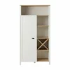 Camif Buffets>Buffet haut blanc et décor bois 1 porte Pivoine
