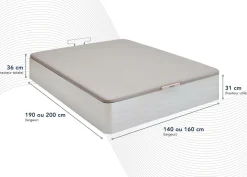 Camif Sommiers 160 X 200 Cm|Sommiers 140 X 190 Cm><noscript><img width=