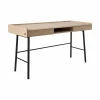 Camif Bureaux>Bureau décor bois pieds métal 2 tiroirs Mila