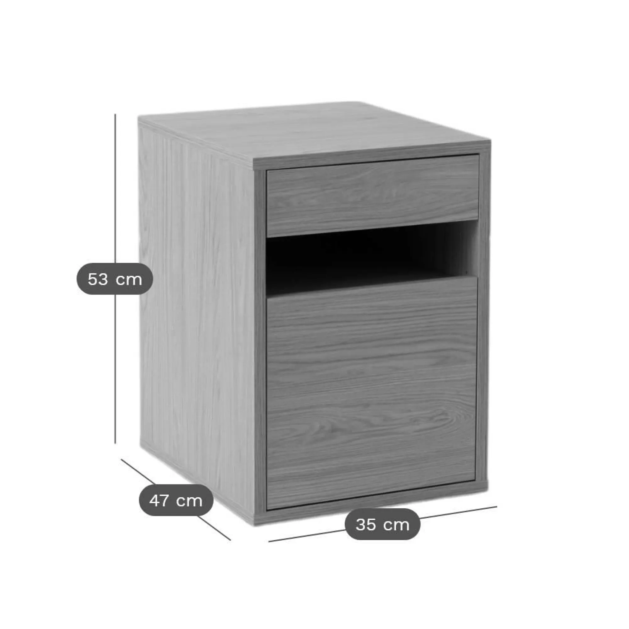 Camif Meubles De Rangement Bureau|Meubles De Rangement Bureau>Caisson de bureau décor bois 1 tiroir 1 porte Simon