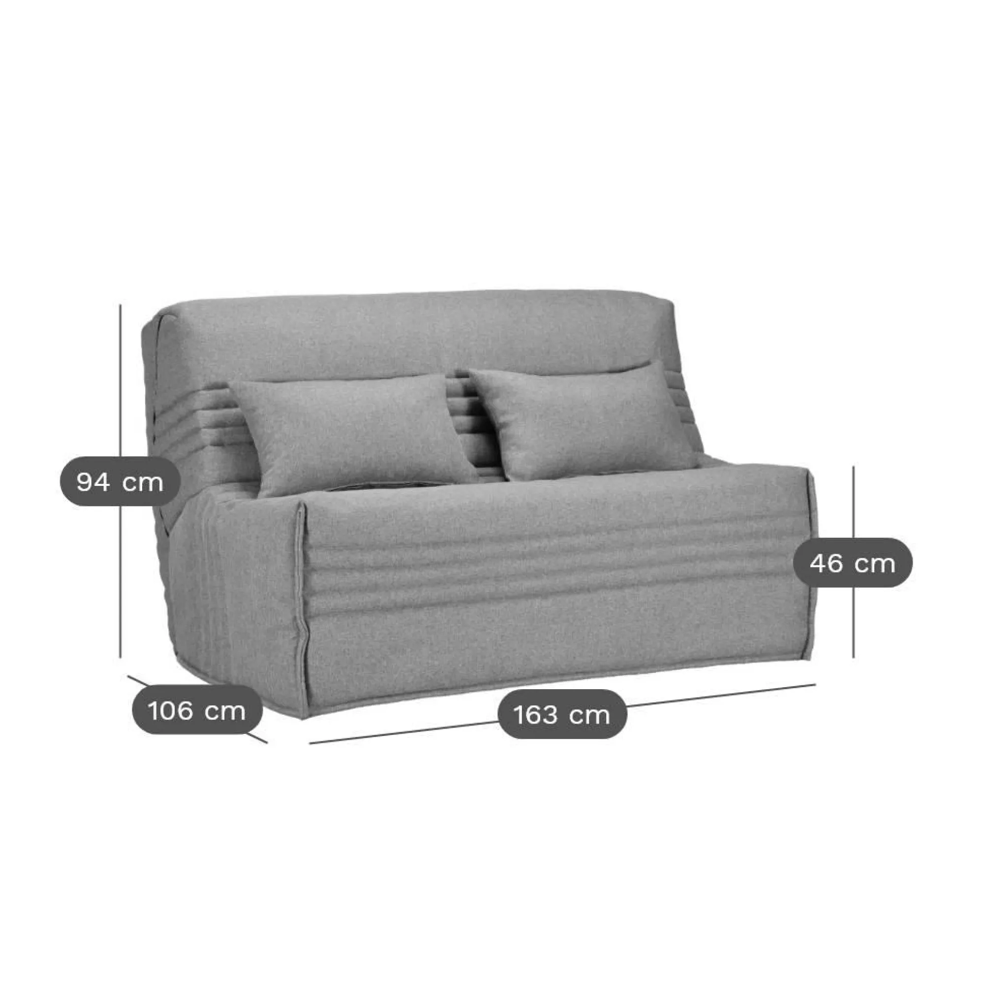 Camif Bz>Canapé BZ tissu matelas 15 cm Guidel - - 160 x 200 cm