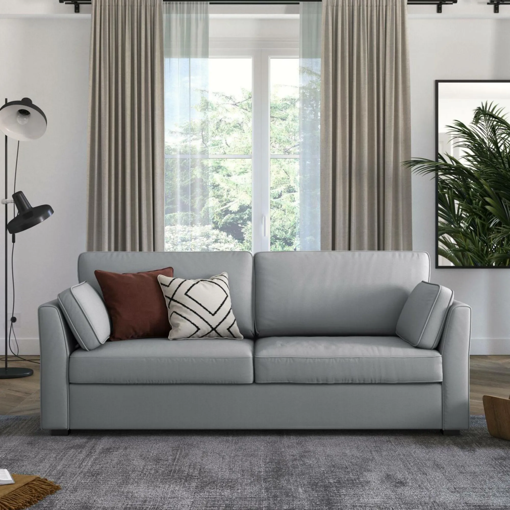 Camif Canapés Droits>Canapé convertible tissu coton déhoussable Marbella - - 3 places