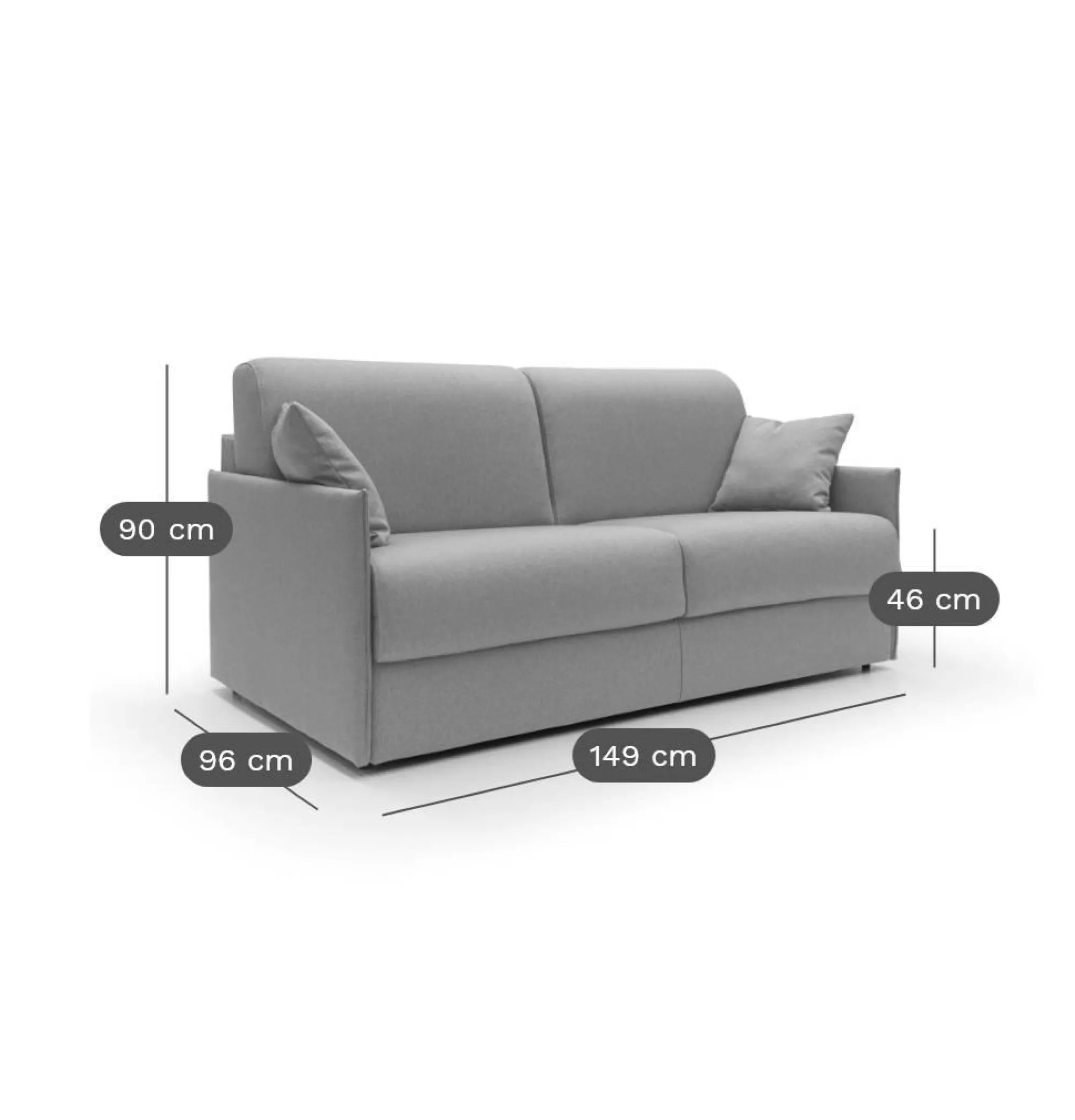 Camif Canapés Droits>Canapé convertible tissu déhoussable Arthur - - Grand 2 places
