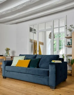 Camif Canapés Droits>Canapé convertible velours Octave -