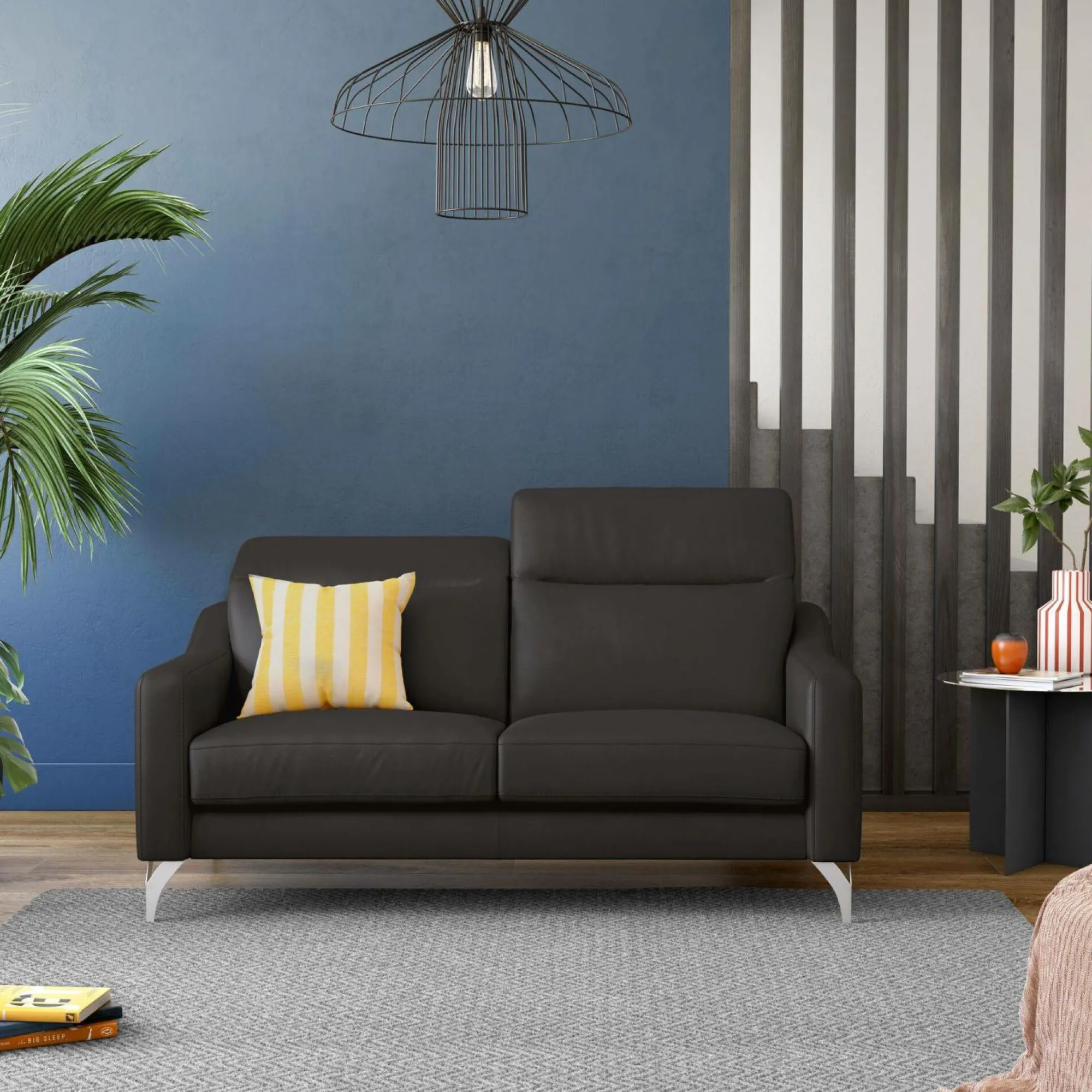 Camif Canapés Droits|Canapés Fixes>Canapé cuir têtières relevables Ben - - 3 places