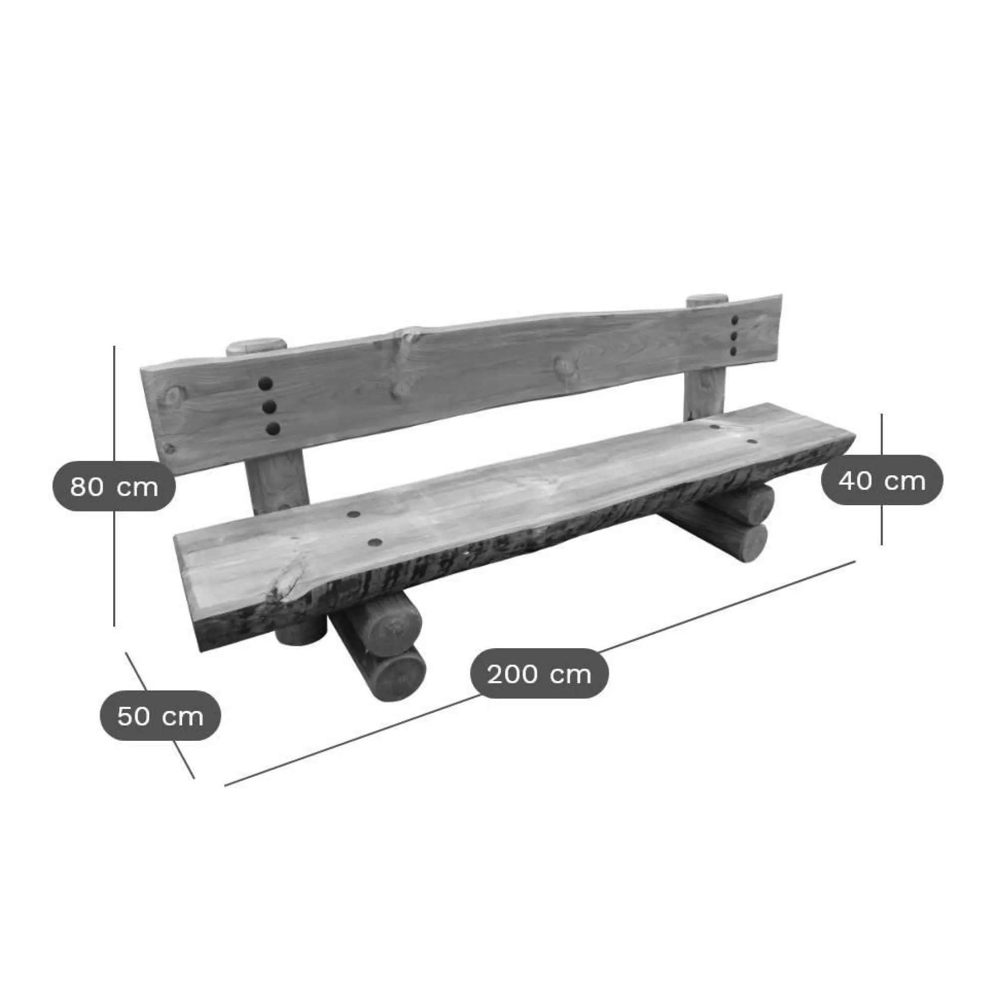 Camif Bancs De Jardin>C.I.H.B. Banc avec Dossier 200 cm Limousin en Bois Autoclave