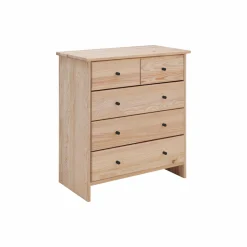 Enfant Camif Chambres Enfant|Chambres Enfant>Commode bois massif 5 tiroirs Iris - - Poignées Noir