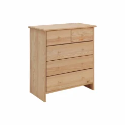 Enfant Camif Chambres Enfant|Chambres Enfant>Commode bois massif 5 tiroirs Iris - - Poignées Bois