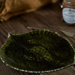 Camif Assiettes|Assiettes>COSTA NOVA Assiette grès feuille Hortensia Riviera Foret