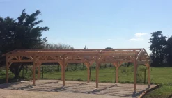 Camif Carports Et Pergola>CPBF-CHARPENTES Abri deux Pentes Faitage Décalé pour Voiture Champagne Ardenne en Bois Abri deux pentes faitage décalé - 650 x 1250 cm