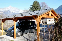 Camif Carports Et Pergola>CPBF-CHARPENTES Abri deux Pentes pour Voiture Bourgogne en Bois - 550 x 1250 cm