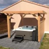 Camif Carports Et Pergola>CPBF-CHARPENTES Abri Toit Plat pour Voiture Île de France en Bois - 450 x 400 cm