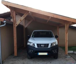 Camif Carports Et Pergola>CPBF-CHARPENTES Abri une Pente pour Voiture Provence en Bois - 450 x 400 cm