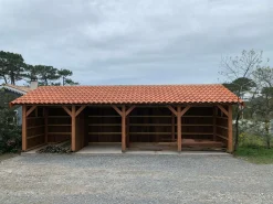 Camif Carports Et Pergola>CPBF-CHARPENTES Abri une Pente pour Voiture Provence en Bois - 450 x 650 cm
