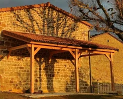 Camif Carports Et Pergola>CPBF-CHARPENTES Abri une Pente Adossé pour Voiture Bretagne en Bois - 300 x 550 cm