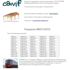 Camif Carports Et Pergola>CPBF-CHARPENTES Abri une Pente Adossé pour Voiture Bretagne en Bois - 400 x 400 cm