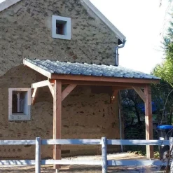 Camif Carports Et Pergola>CPBF-CHARPENTES Abri une Pente Adossé pour Voiture Bretagne en Bois - 400 x 1150 cm