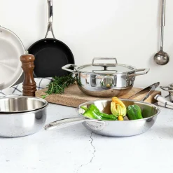 Camif Marmites Et Faitouts>CRISTEL Faitout 2 anses avec couvercle inox Castel Pro - Diamètre 24 cm