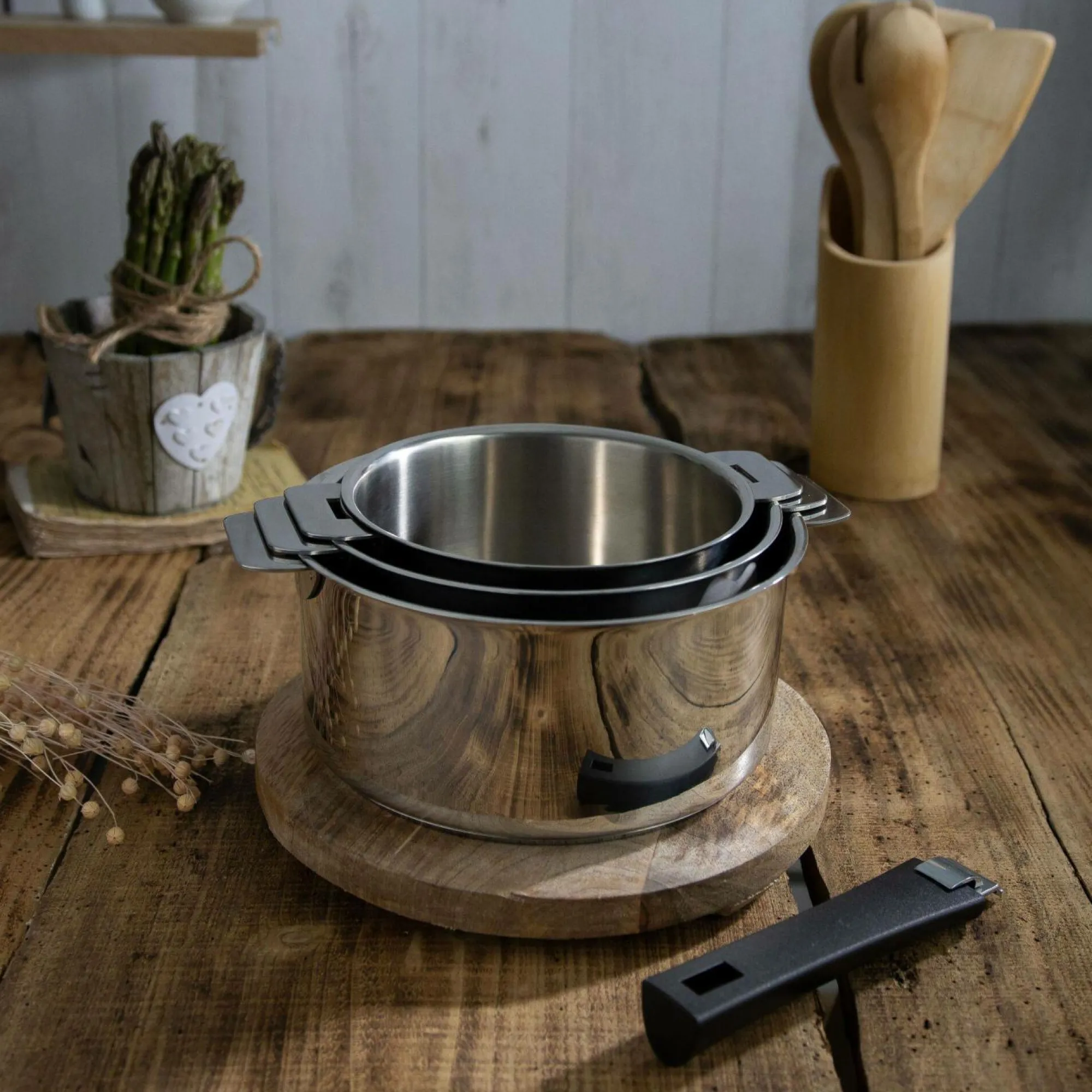 Camif Casseroles>CRISTEL Set 3 casseroles Mutine avec poignée amovible noire