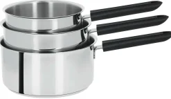 Camif Casseroles>CRISTEL Série de 3 casseroles Mutine 2 fixe avec poignée Bakelite noire