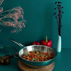 Camif Sauteuses, Tajines Et Wok>CRISTEL Wok inox Castel Pro sans couvercle - Diamètre 28 cm