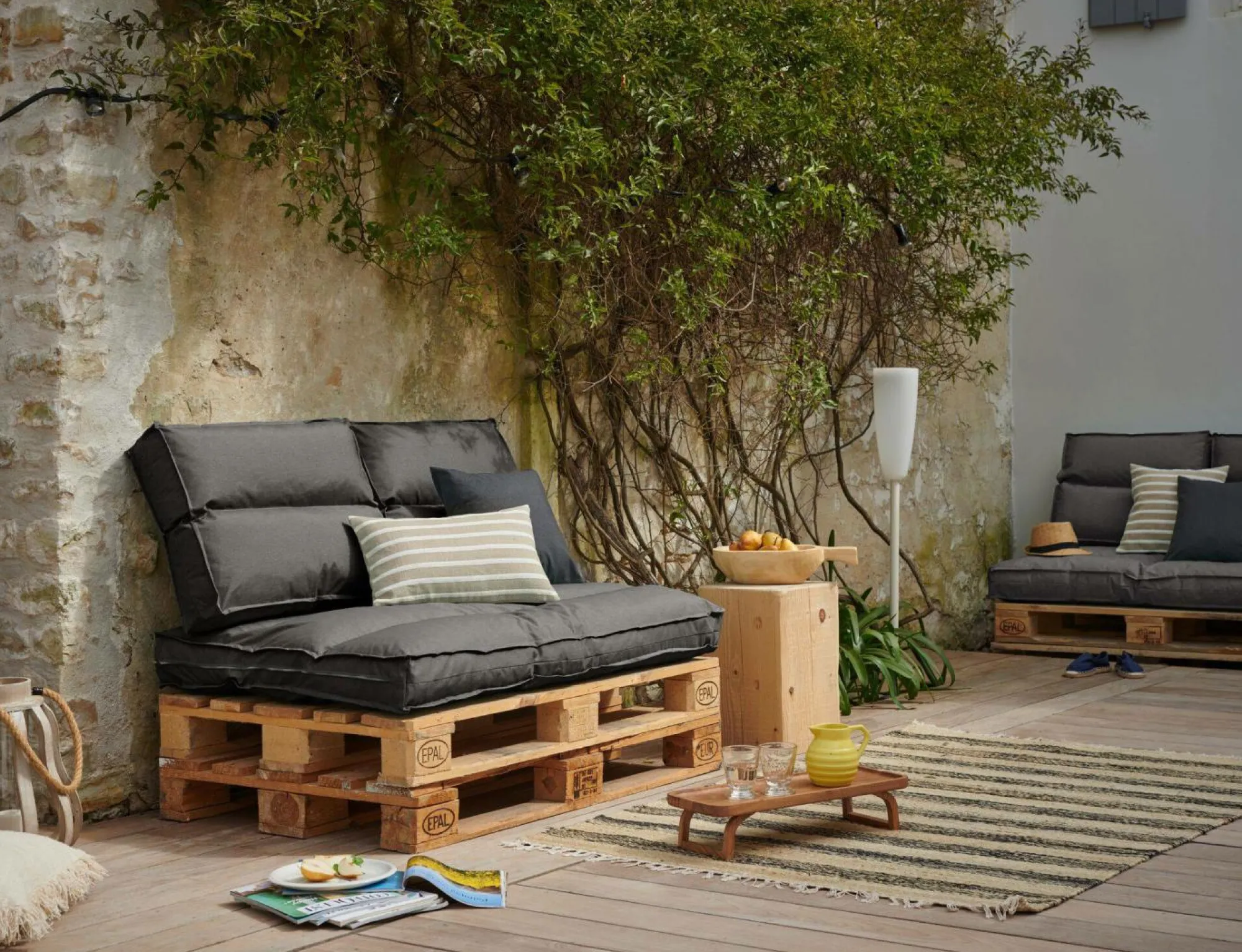 Camif Poufs, Poires Et Coussins De Sol|Poufs, Poires Et Coussins De Sol>Dossier coussin palette recyclé Heva -