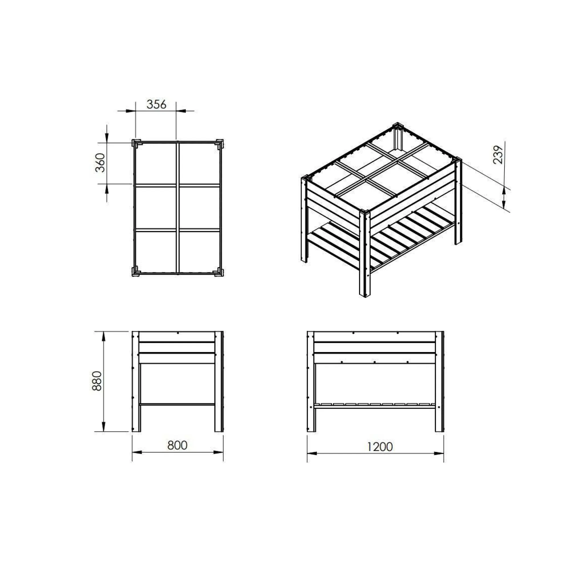 Camif Carrés De Potager>EKJU Table Potagère sur Pieds en Bois Elga