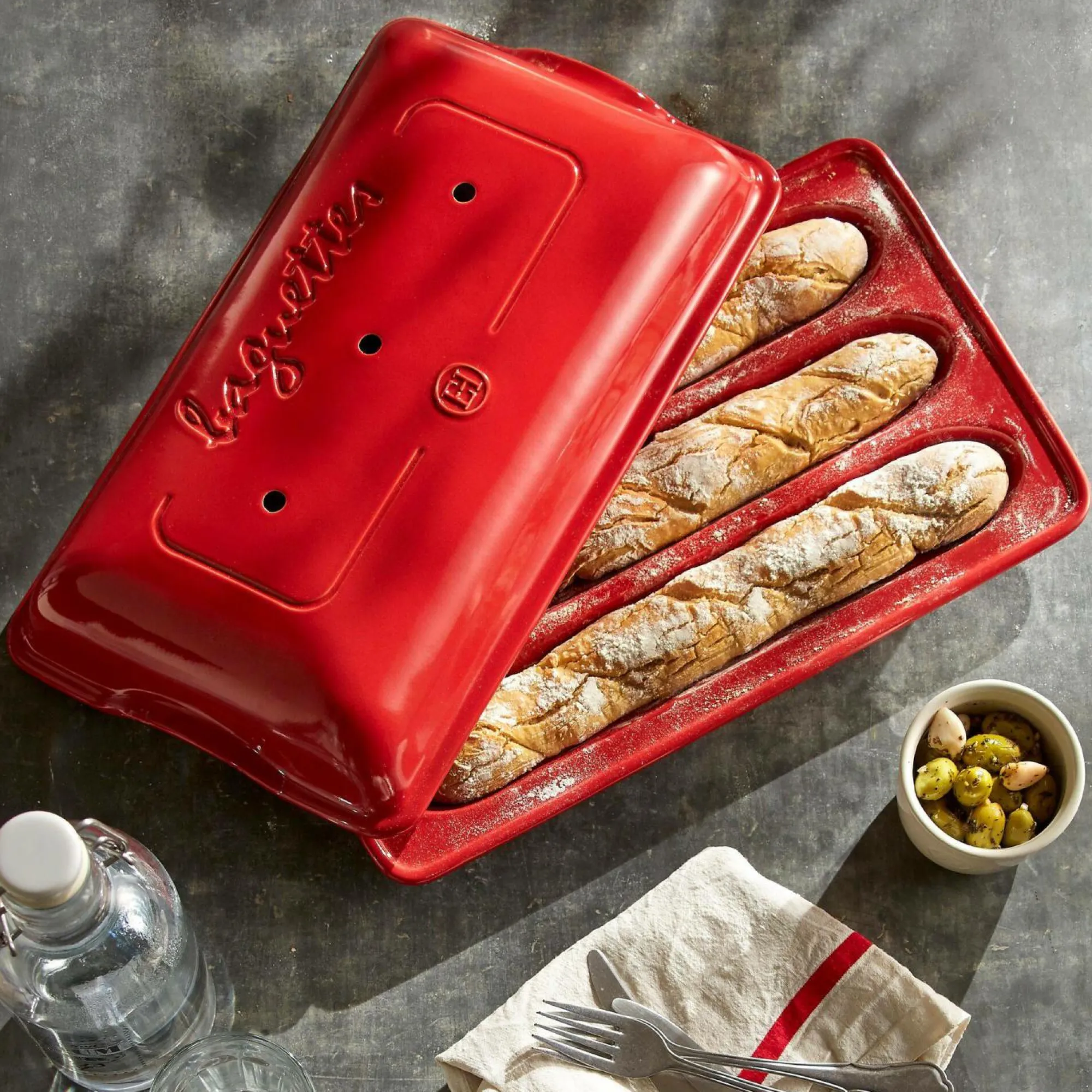 Camif Moules À Pain>EMILE HENRY Moule à baguettes Fusain