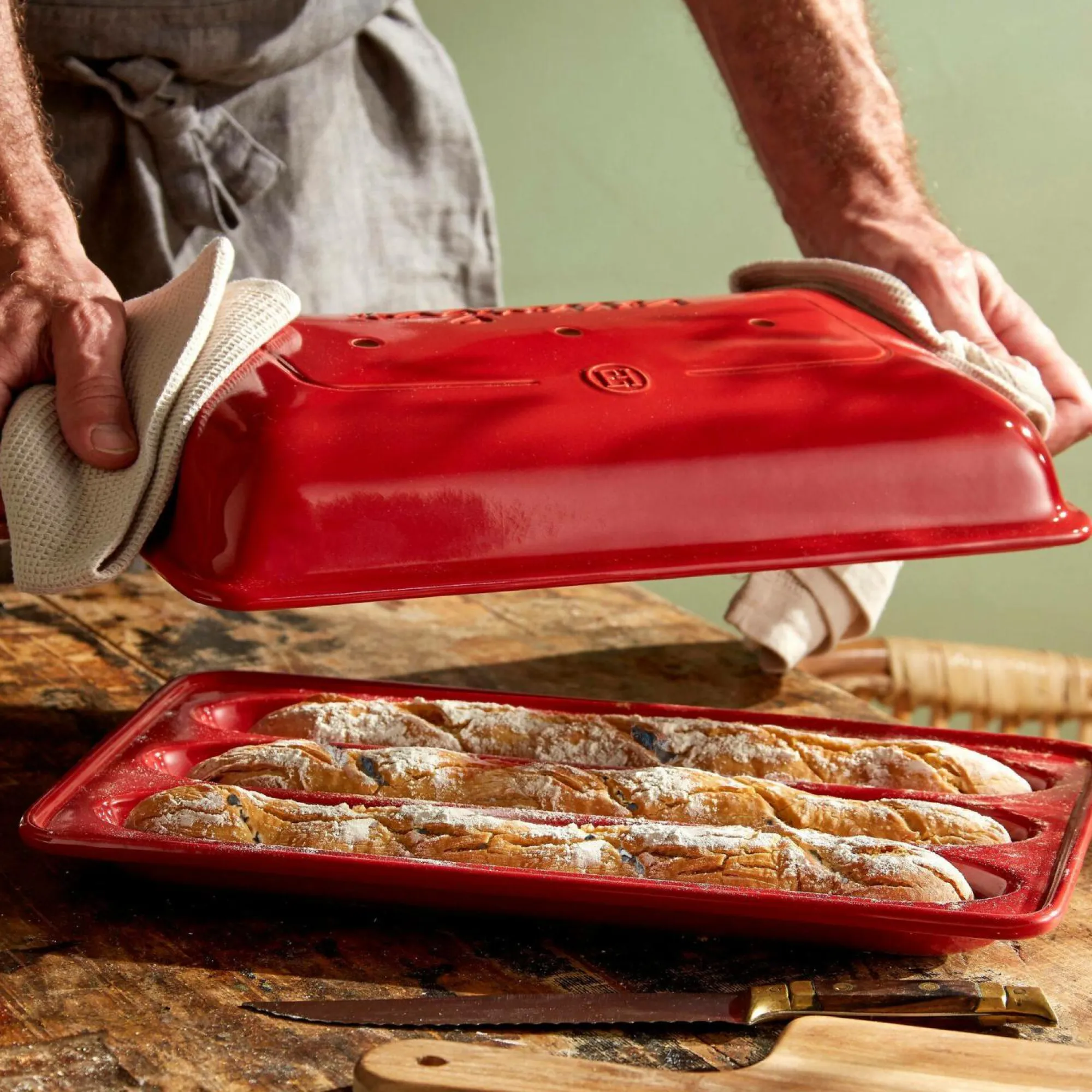 Camif Moules À Pain>EMILE HENRY Moule à baguettes Fusain