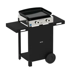 Camif Ensembles Planchas Et Dessertes>ENO Ensemble Plancha et Chariot Initial Gaz 50 en Acier Noir et Inox