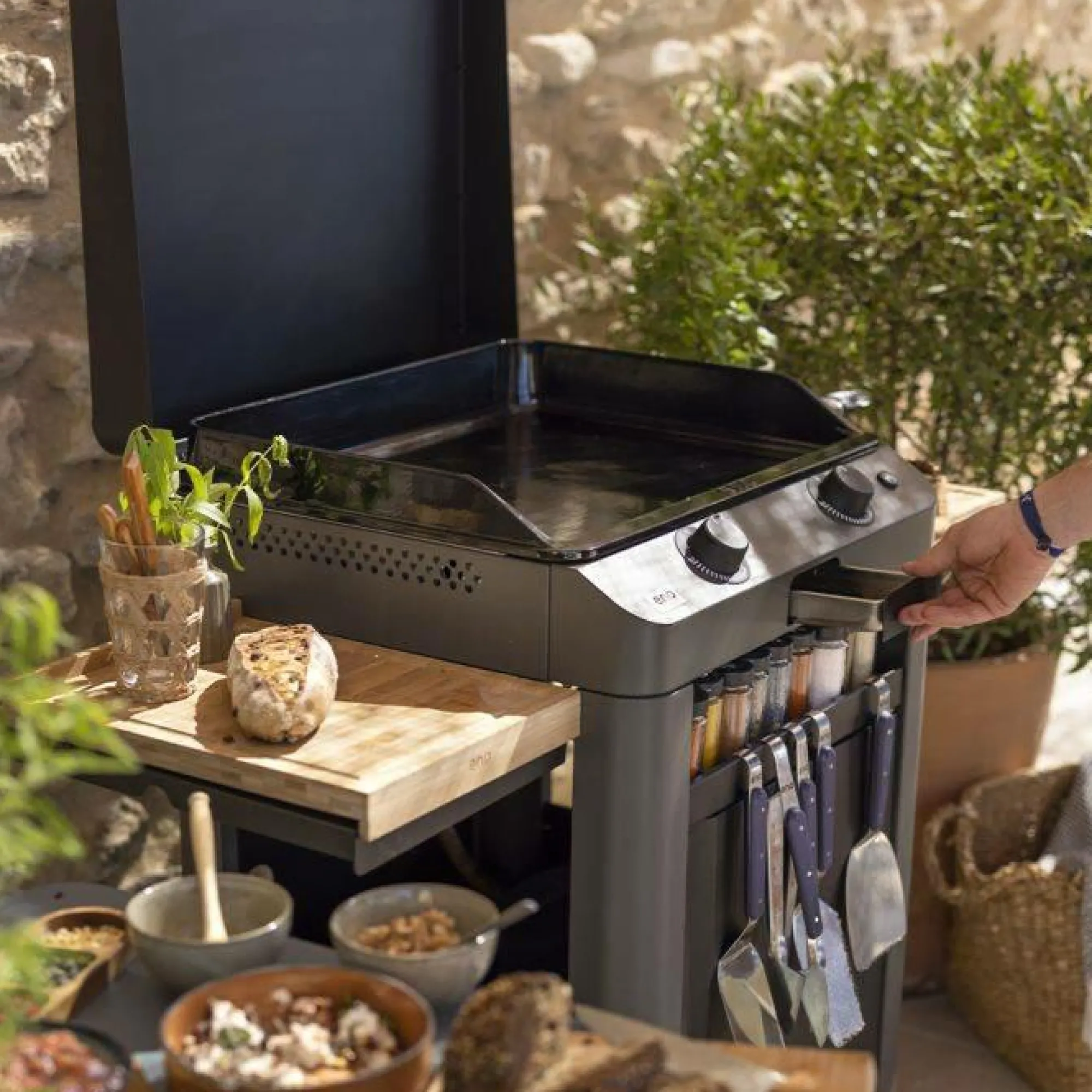 Camif Ensembles Planchas Et Dessertes>ENO Ensemble Plancha Fusion Gaz 60 et Chariot -