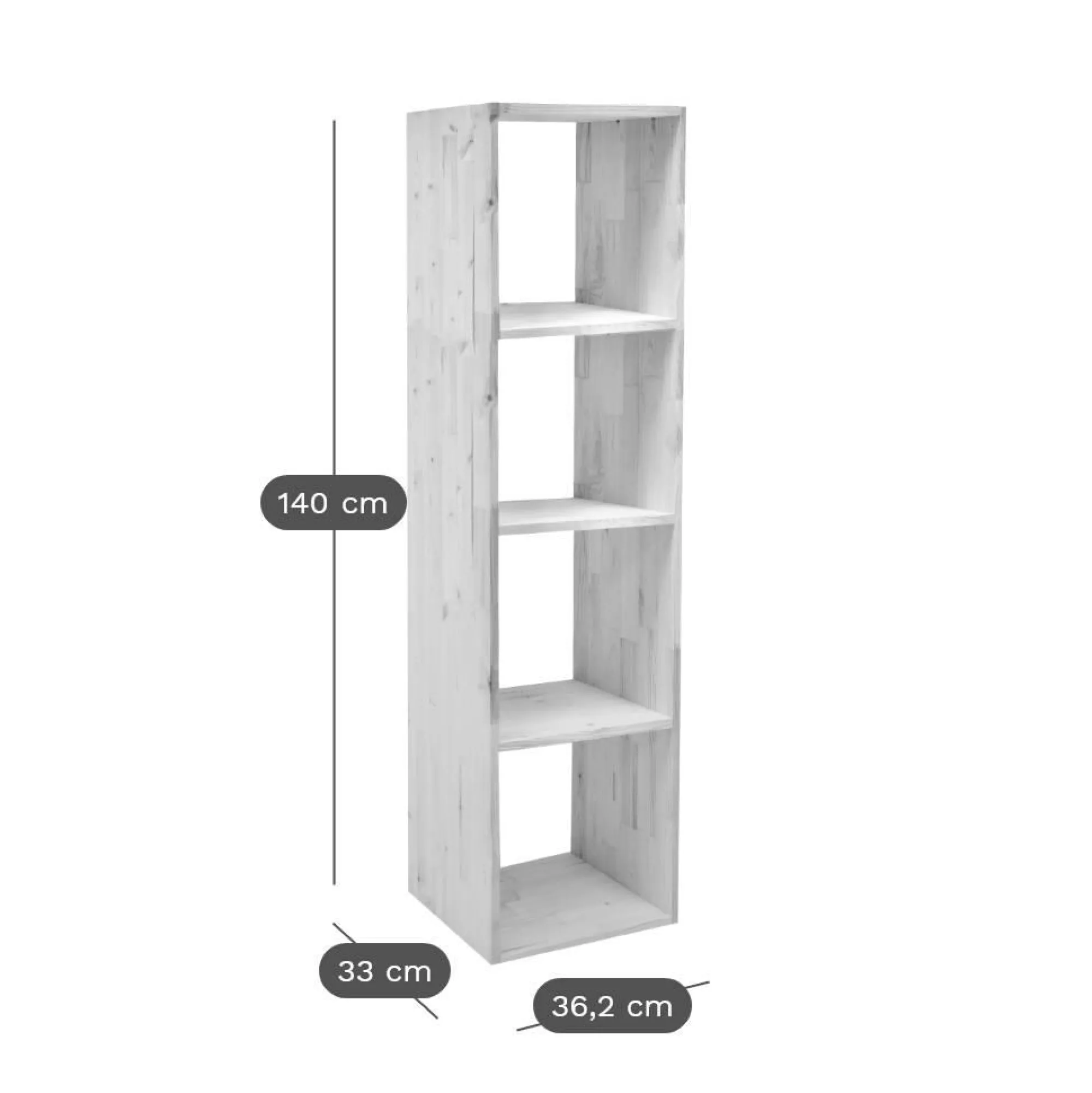Camif Etagères>Etagère bois massif 4 cases Elio