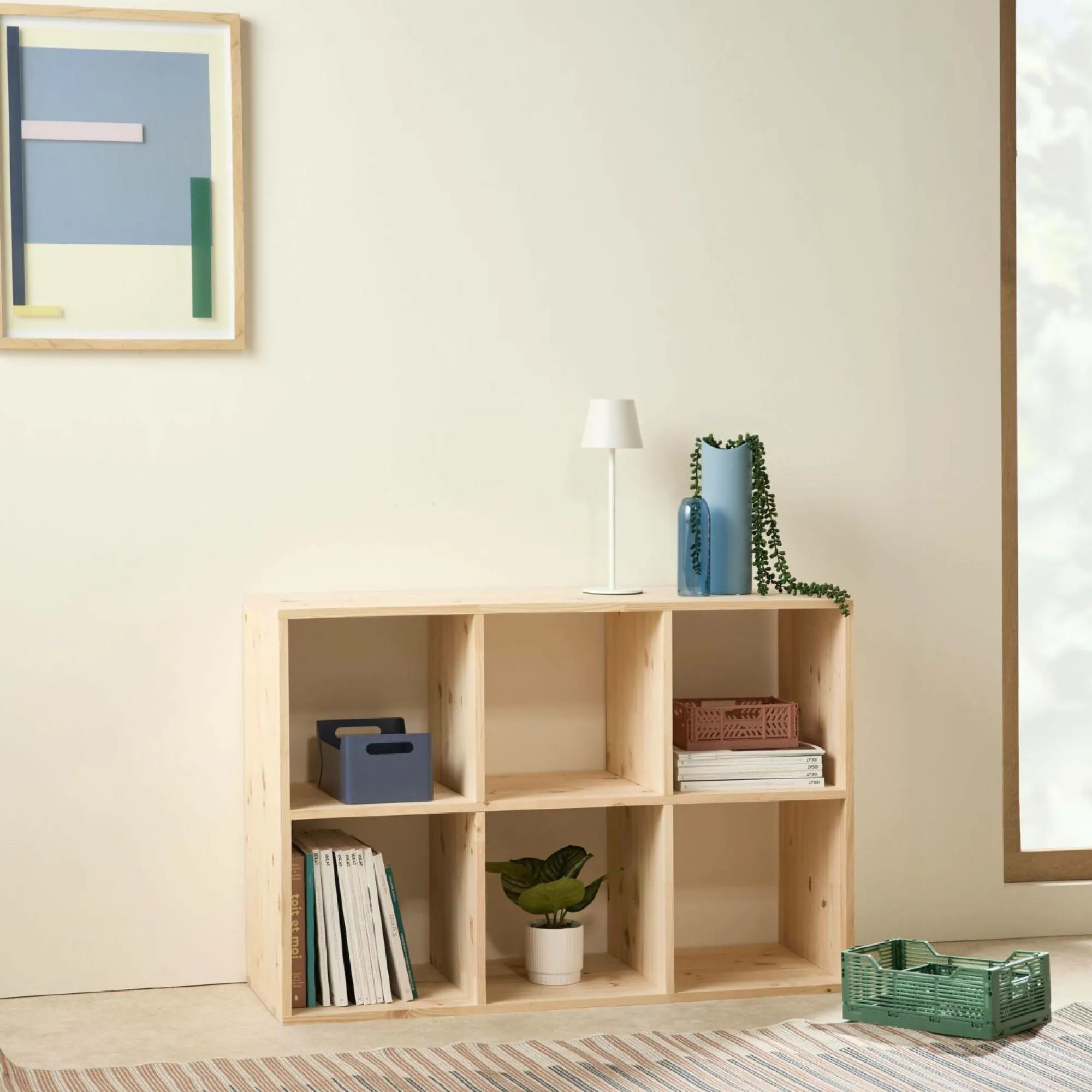 Camif Etagères>Etagère bois massif 2x3 cases Elio