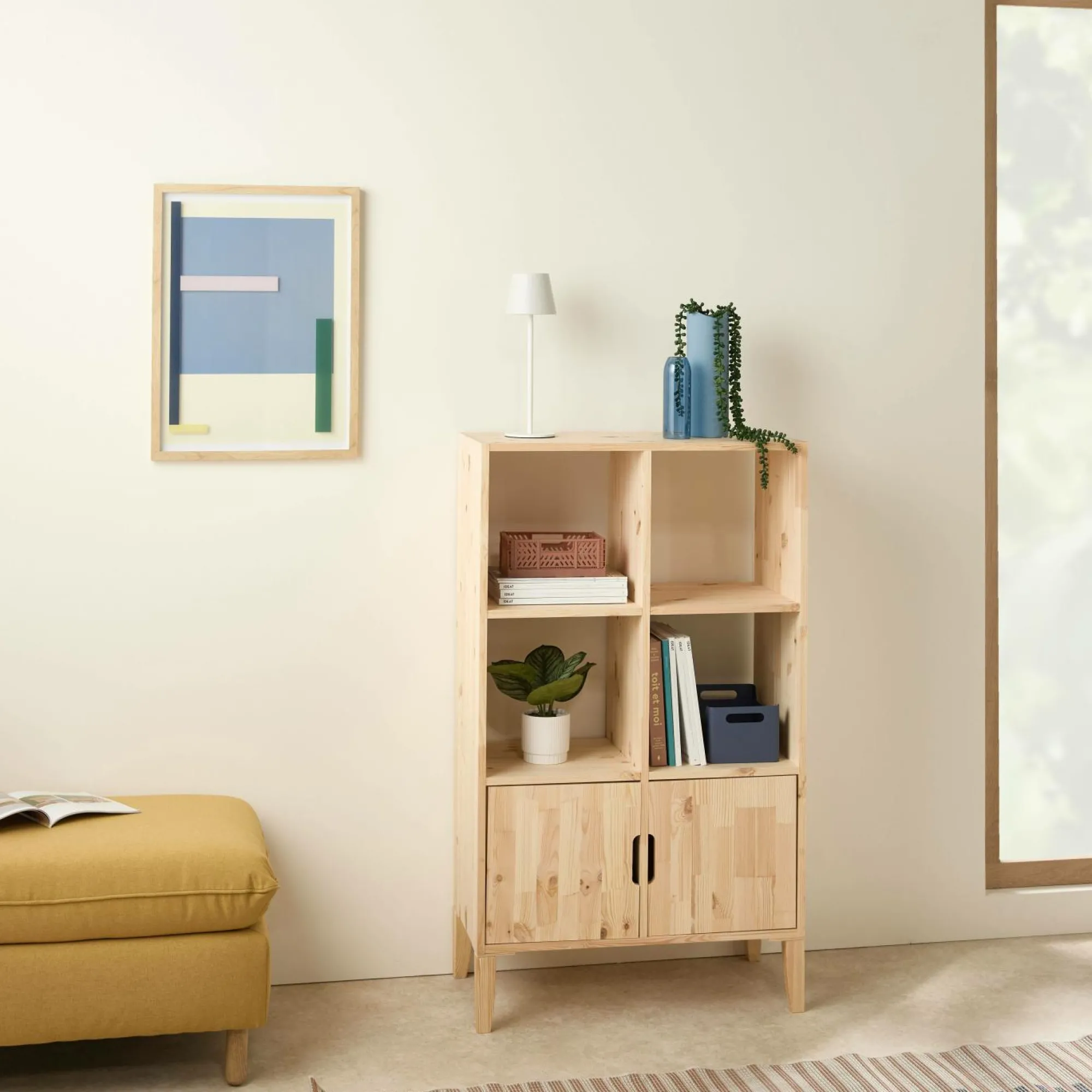 Camif Etagères>Etagère bois massif 2x3 cases Elio