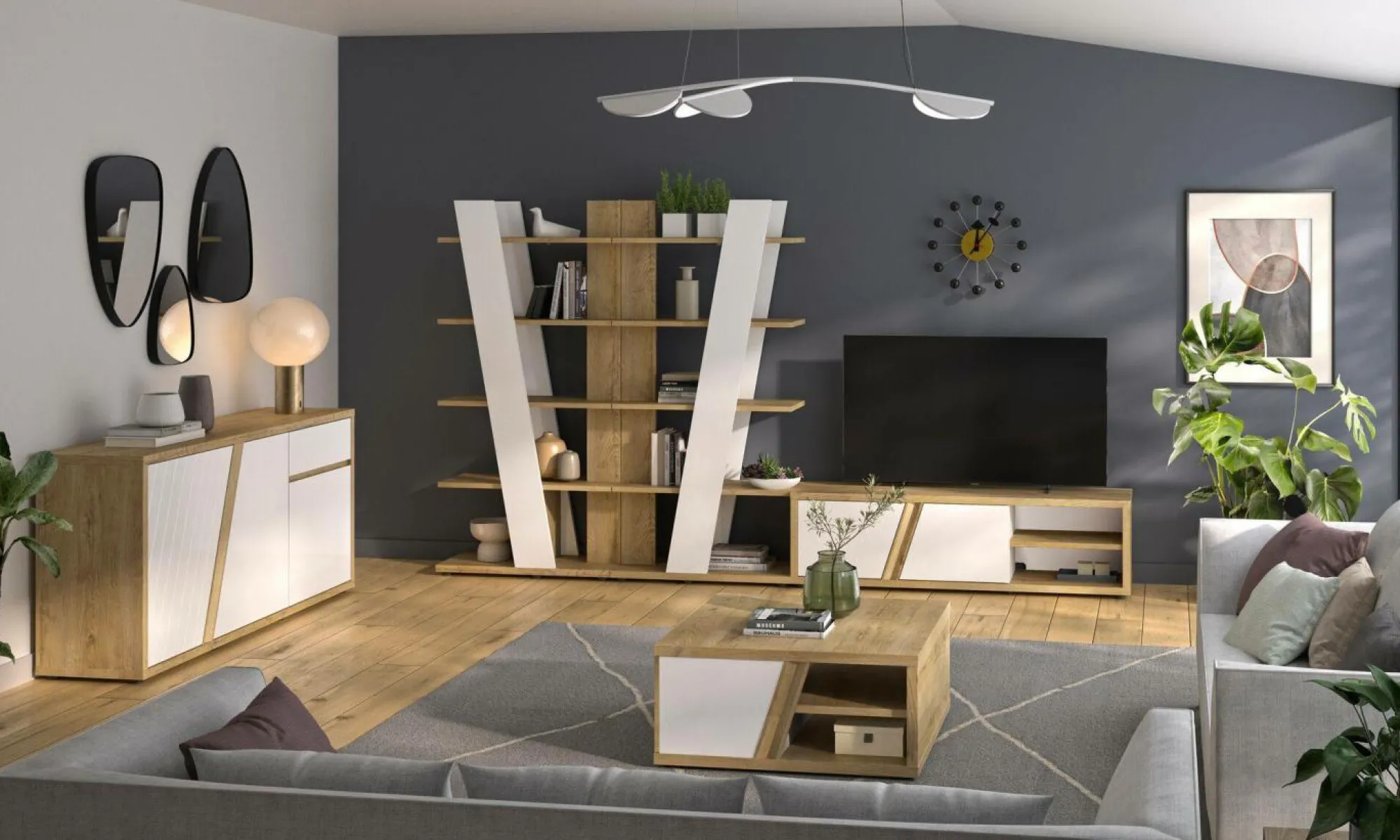 Camif Etagères>Etagère décor bois et blanc Gustave