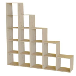 Camif Etagères|Bibliothèques>Etagère escalier bois massif grande version Elio