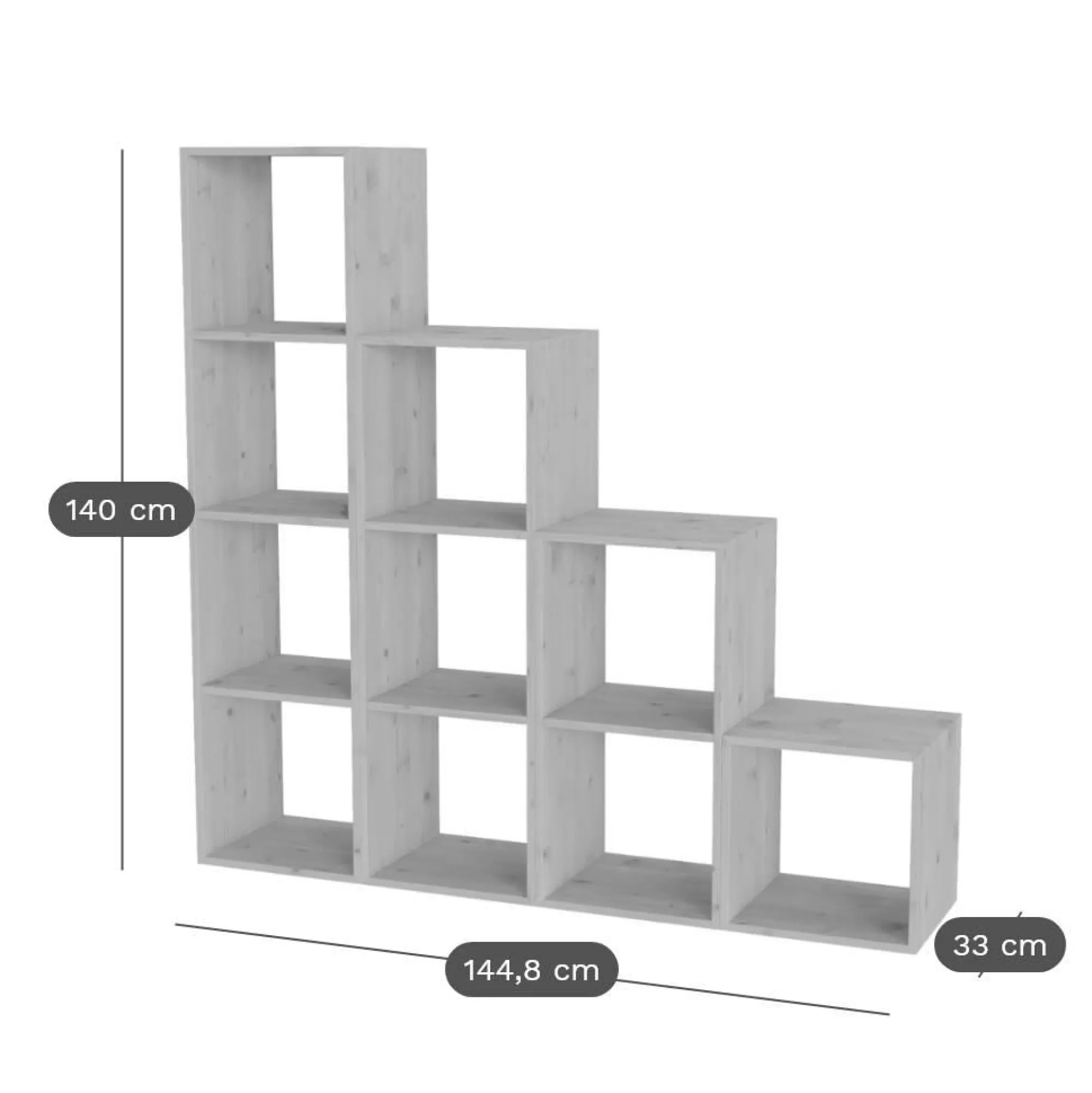Camif Etagères|Bibliothèques>Etagère escalier bois massif grande version Elio