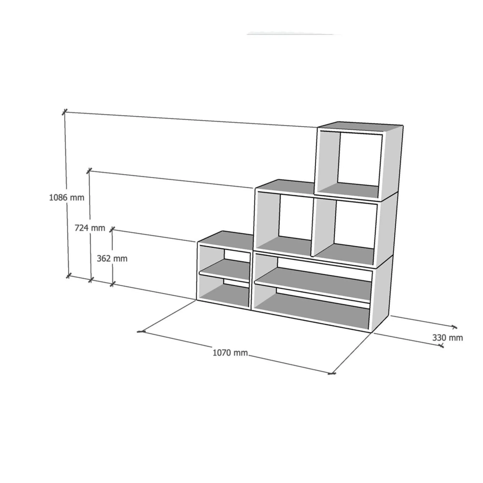 Camif Etagères|Bibliothèques>Etagère escalier bois massif petite version Elio